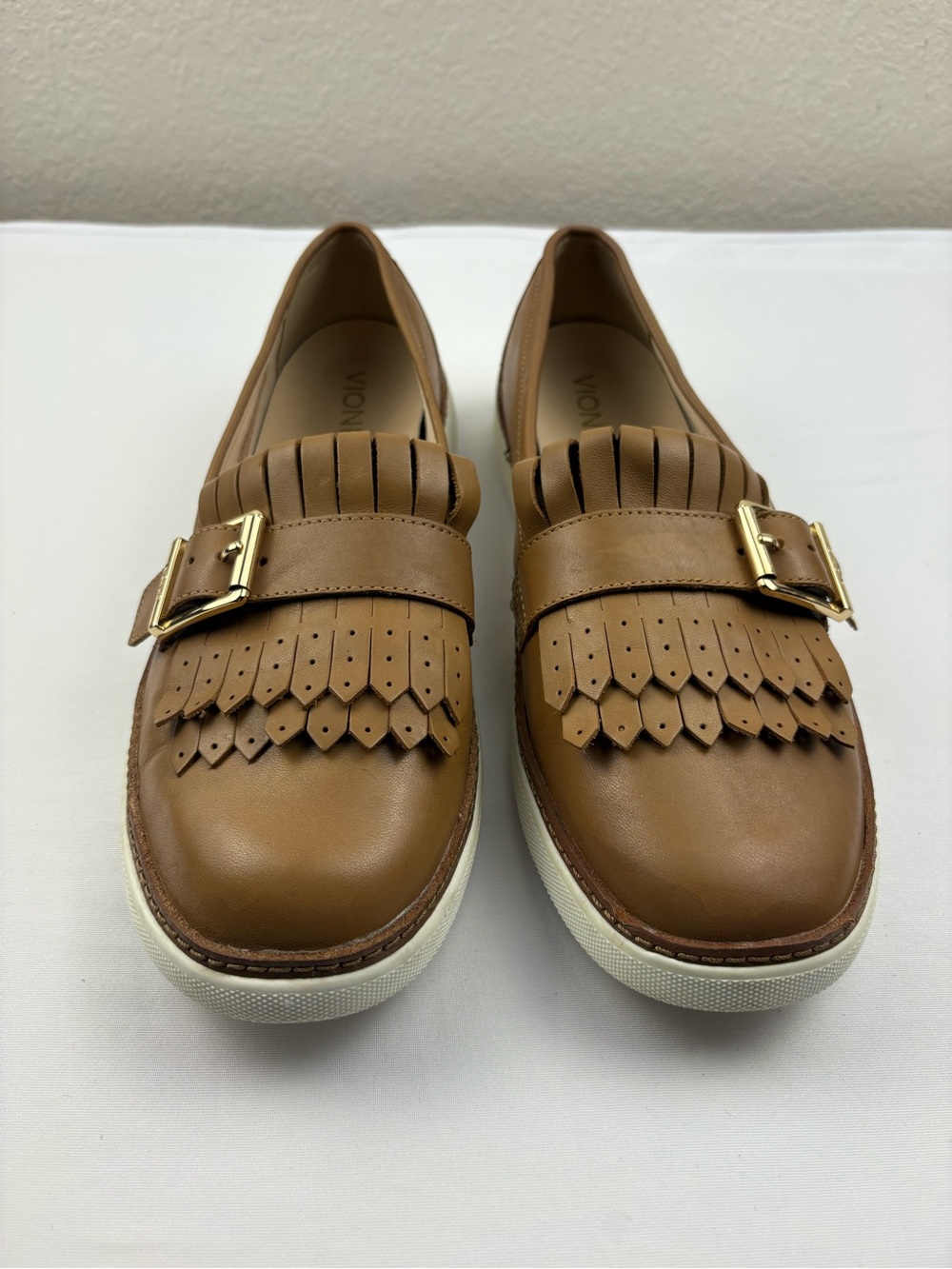 Vionic Women's Tan Leather Kiltie Loafers - Picture 3 of 12